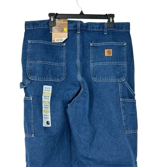 Carhartt B13 Loose Fit Work Dungaree Jeans Blue 38x34 NWT Workwear Y2K - Picture 9 of 14